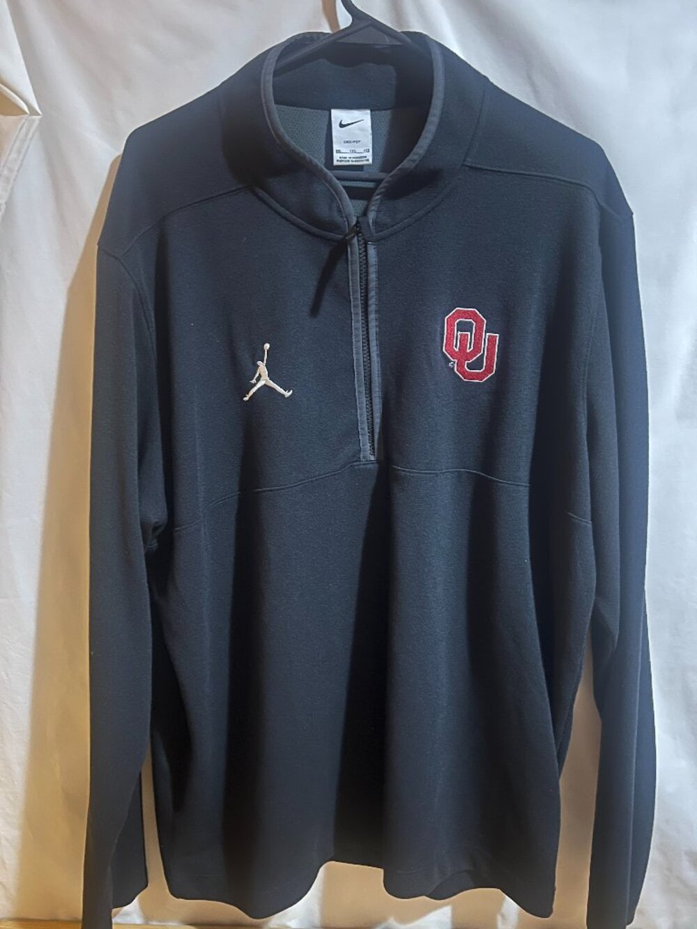 Nike Jordan Oklahoma Sooners Men's XXL Black Long Sleeve Quarter Zip Pullover Us
